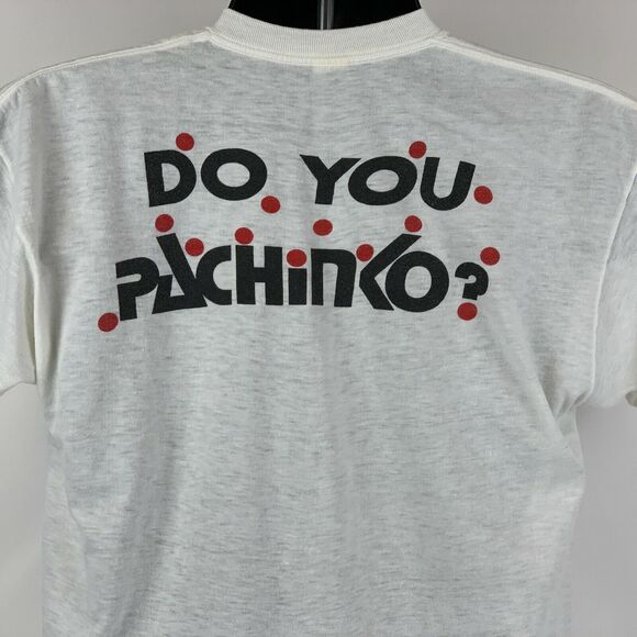 Vintage 70s The Pachinko Factory T Shirt Mens Large Japanese Game USA Made White - Picture 6 of 9